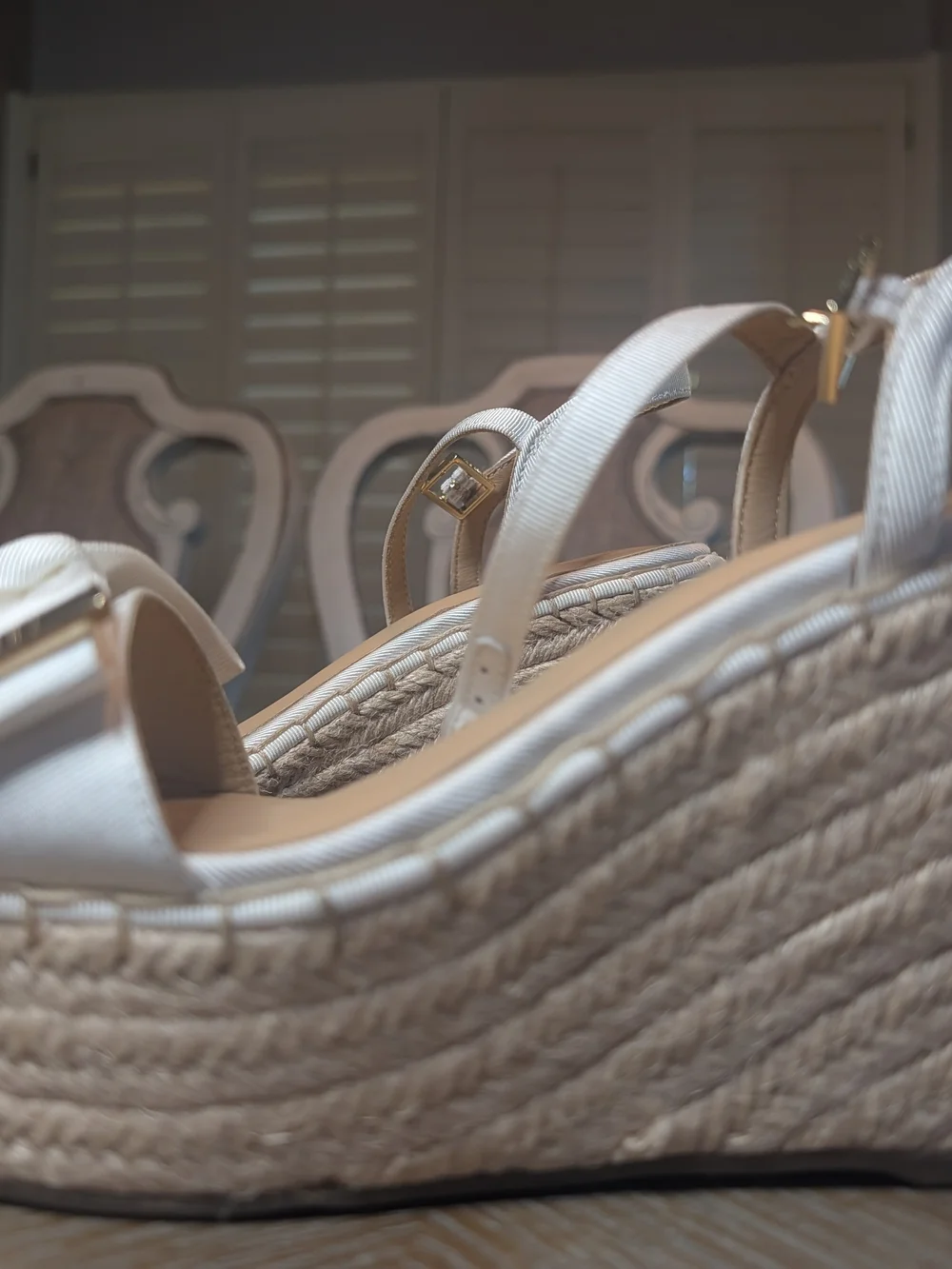 Ted Baker Cream Bow Espadrille Wedge Sandals